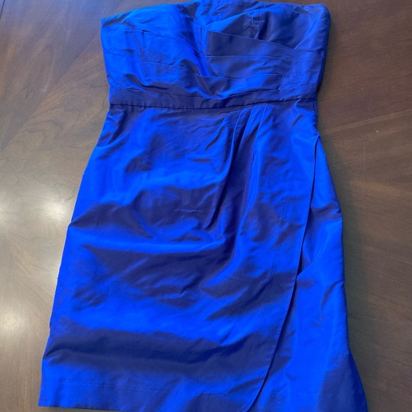 J. Crew Blue Ruched Strapless Cocktail Dress - Picture 9 of 10